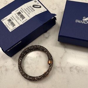 Swarovski Crystaldust bracelet / bangle (brown/gold tones), Small